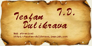 Teofan Dulikrava vizit kartica
